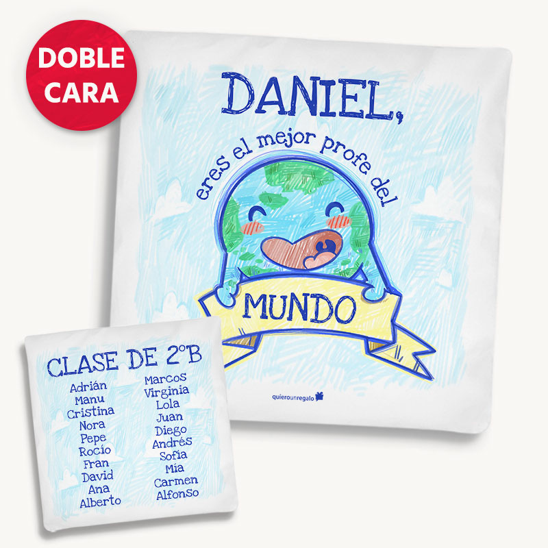 Cojín Personalizado Mejor Profe del Mundo